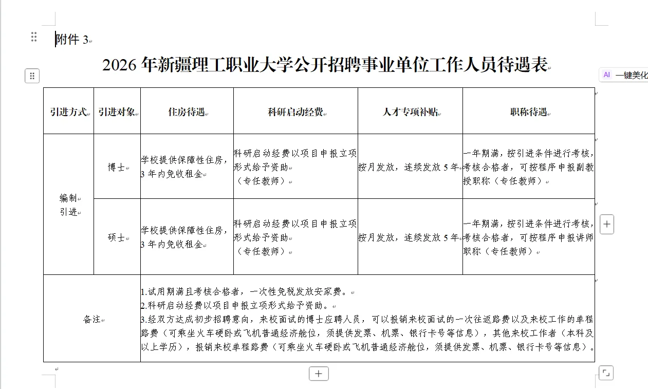 2026年新疆理工职业大学公开招聘