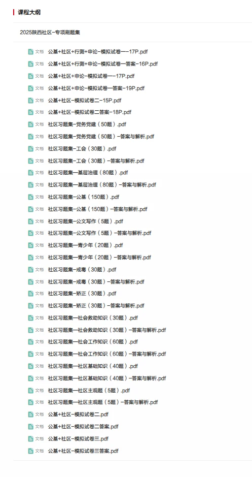 2025安康市社区工作者专项刷题集pdf版