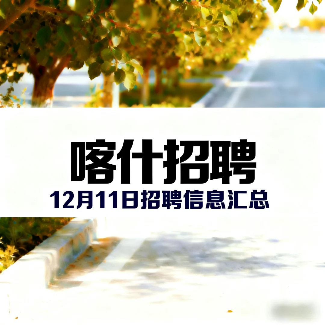 2025年12月11日喀什招聘信息汇总