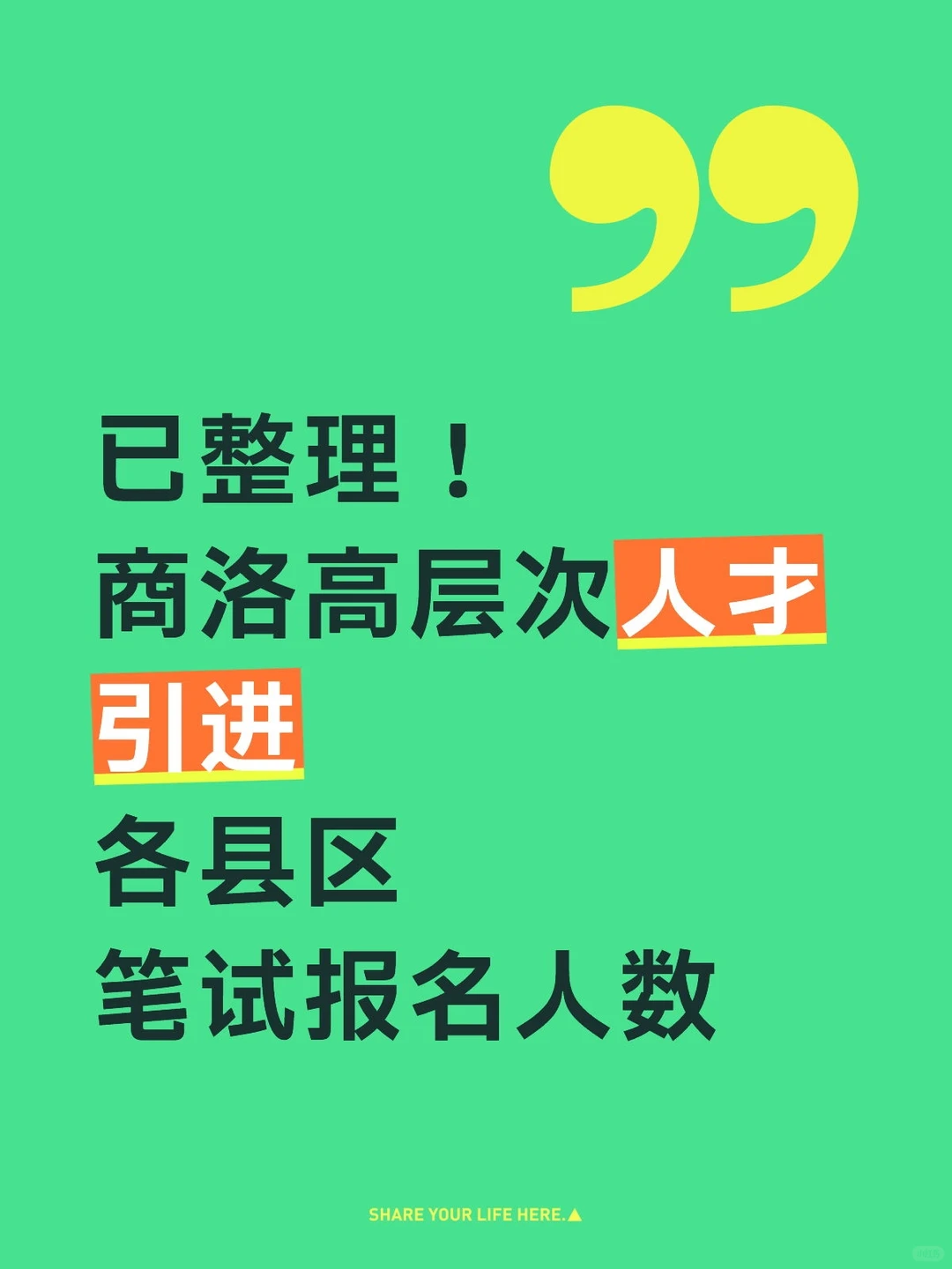 已整理！商洛人才引进报名人数！