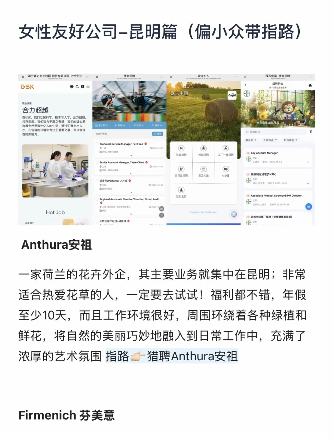 女性友好公司-昆明篇（偏小众带指路）