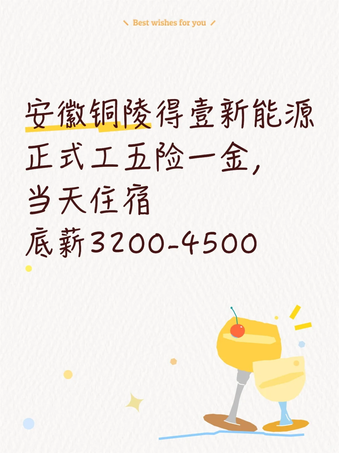 安徽铜陵得壹新能源，正式工五险一金