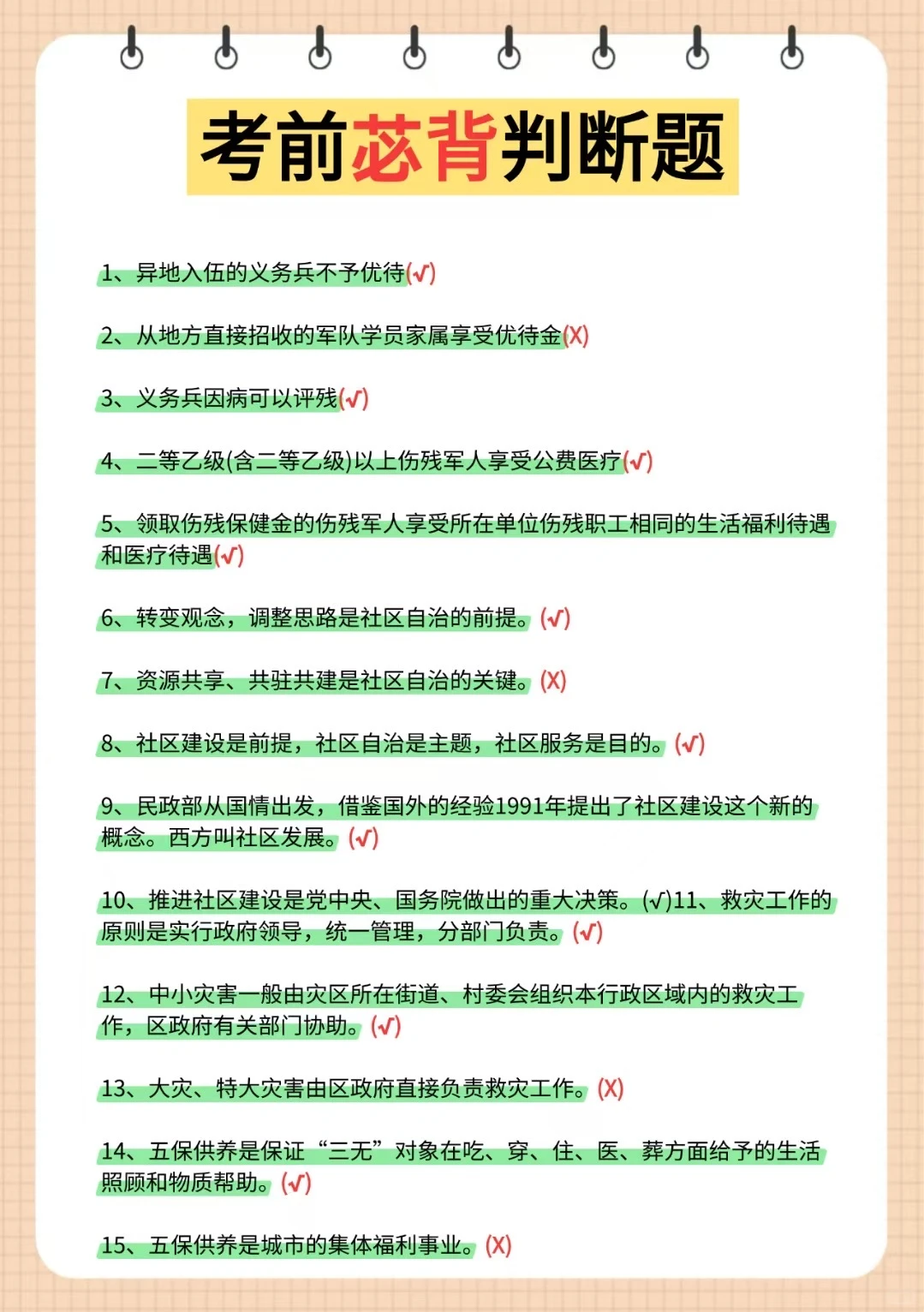 25朔州朔城区社区招聘，3天背完，90分稳了