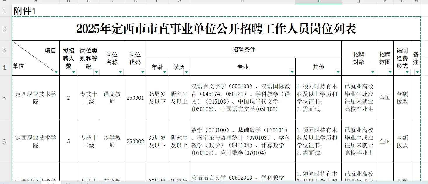 定西事业单位！