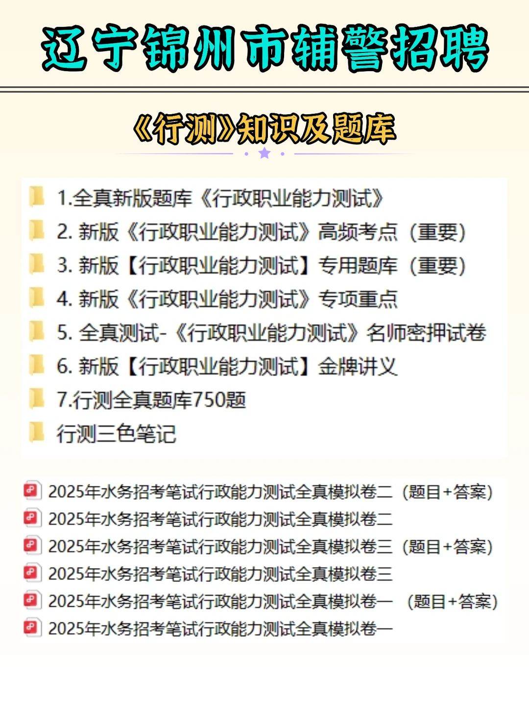 辽宁锦州市辅警招聘，笔试学这些，3天妥妥