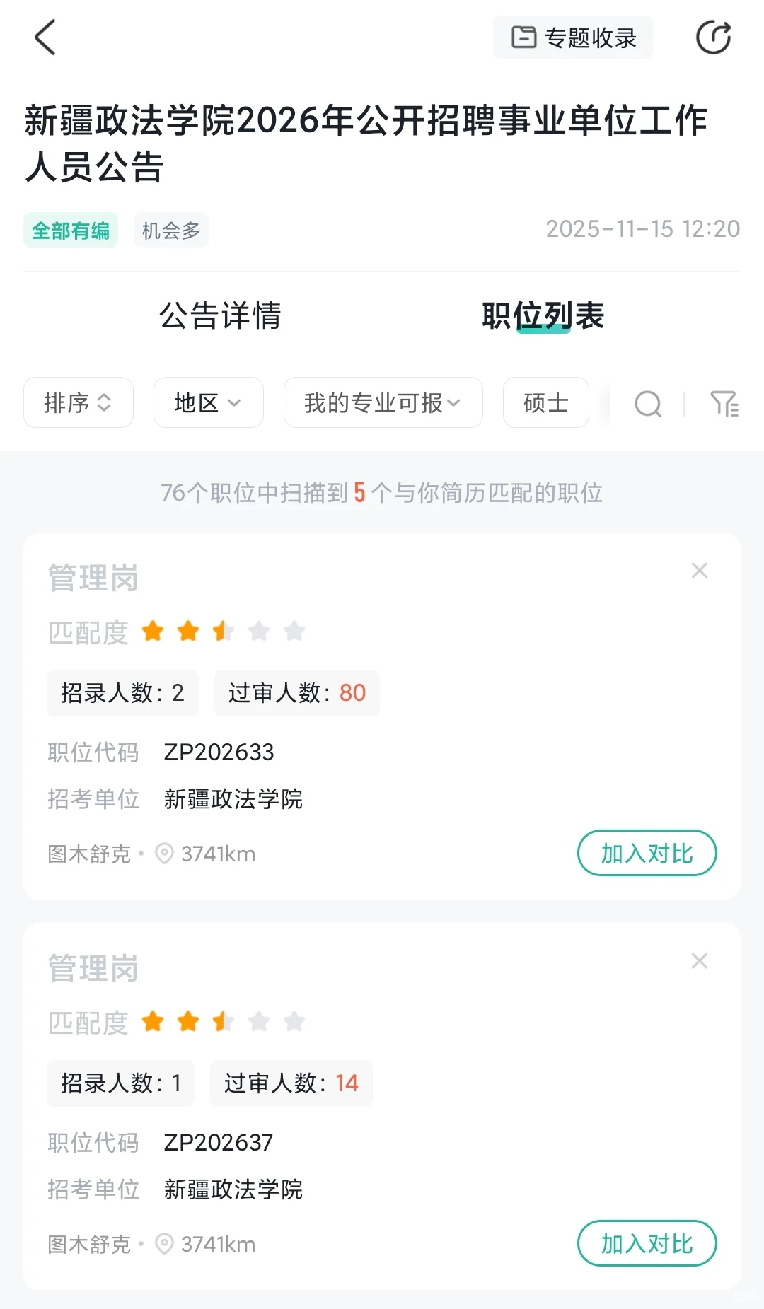 新疆政法学院报名数据