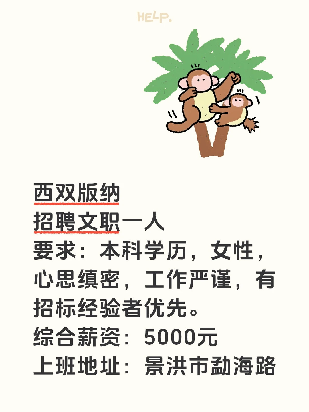 招聘律所文职一名