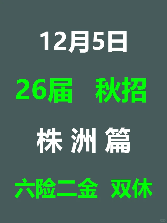 12月5日 株洲秋招持续爆发，急招免笔试