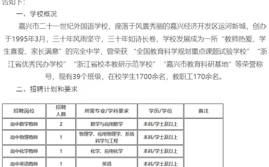 浙江嘉兴2026事业编开始报名了1月20日截止