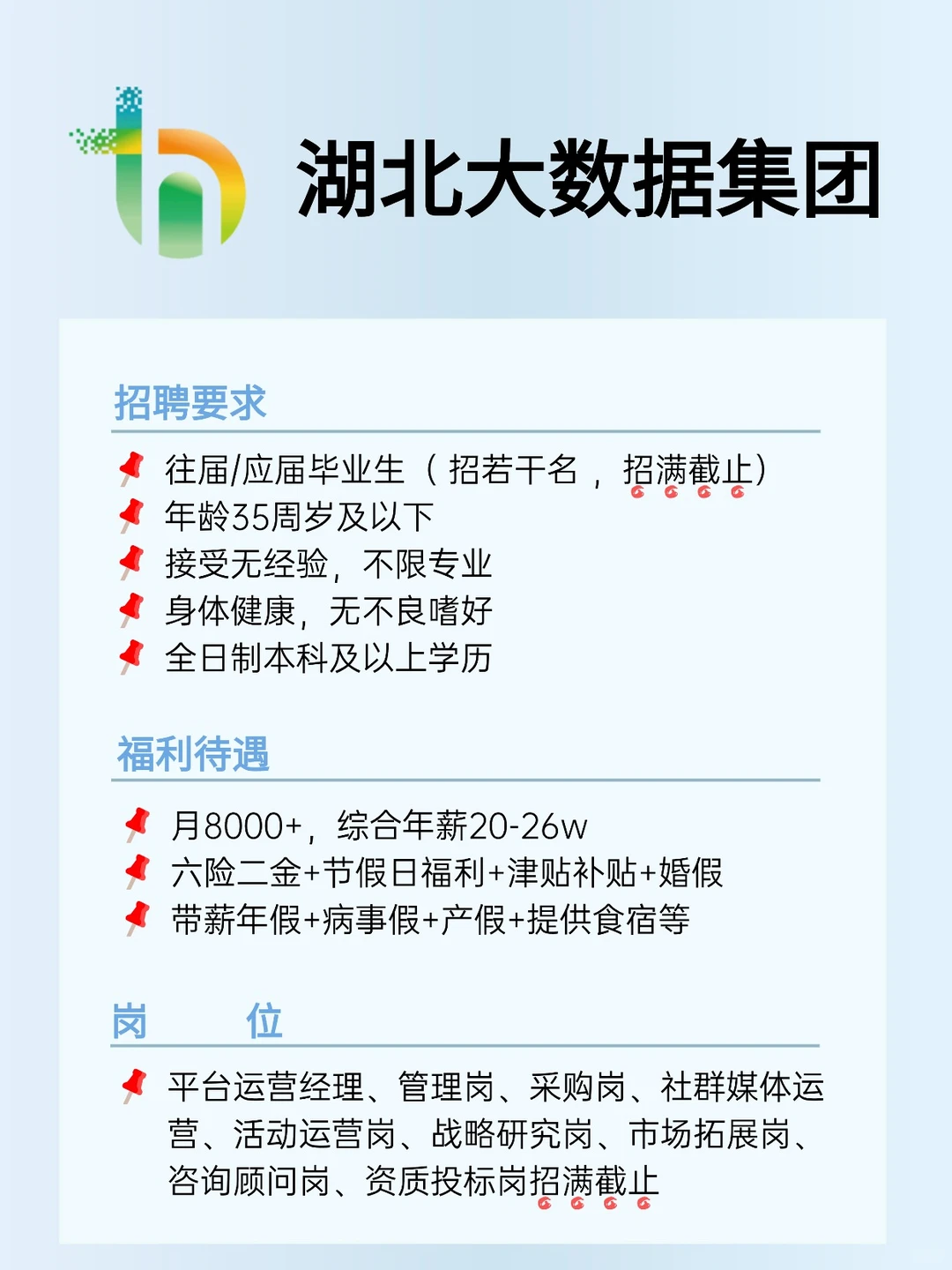 湖北大数据集团招人啦，月8000+，六险二金