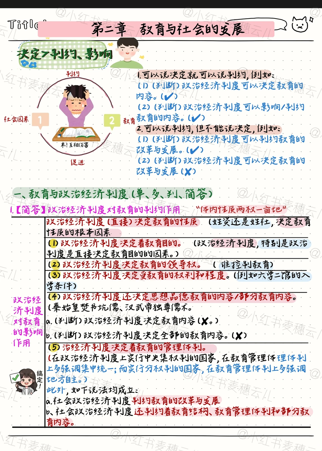 教师招聘笔记‖教育与政治经济制度