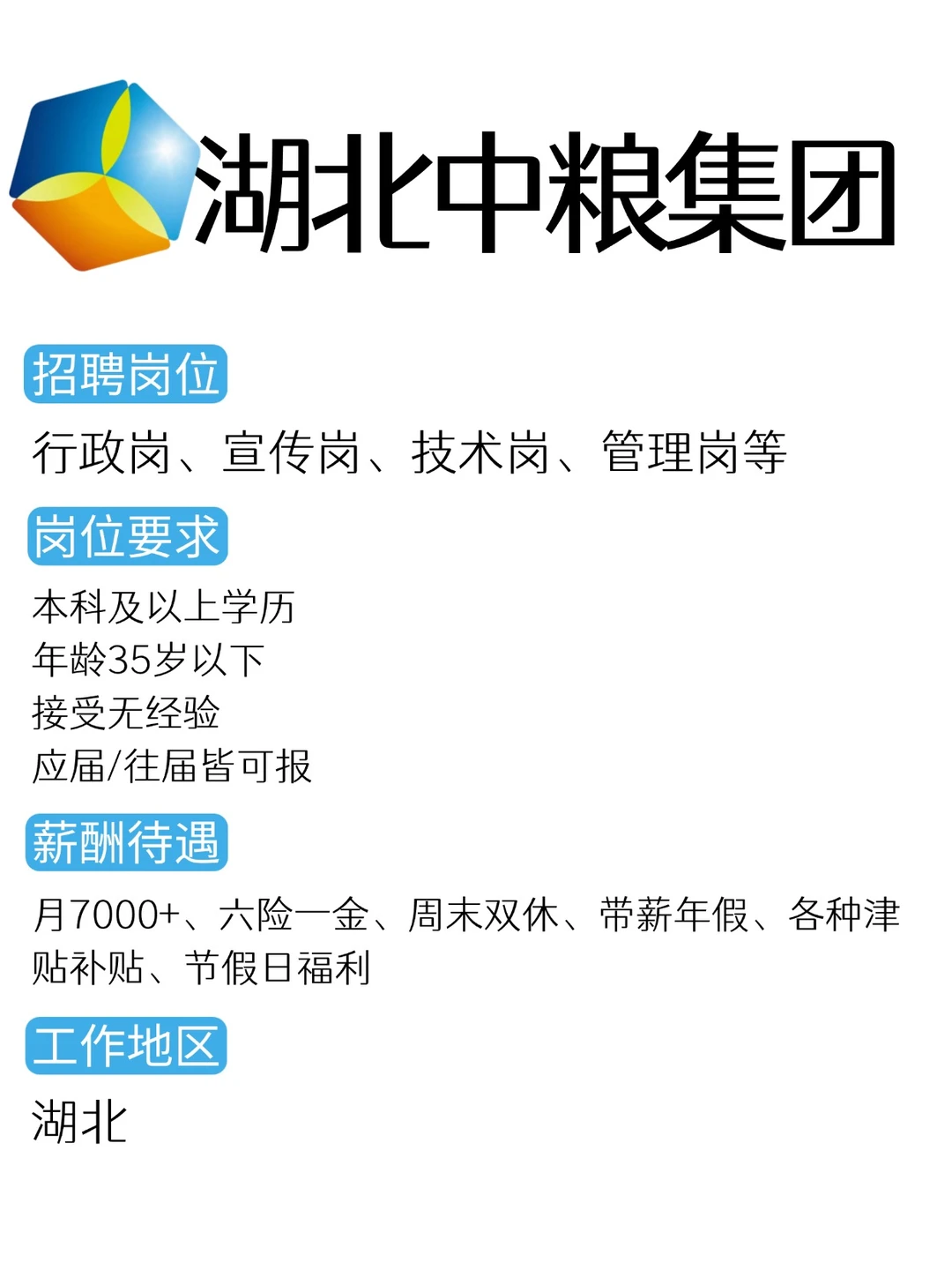 加入湖北中粮集团的机会来了！