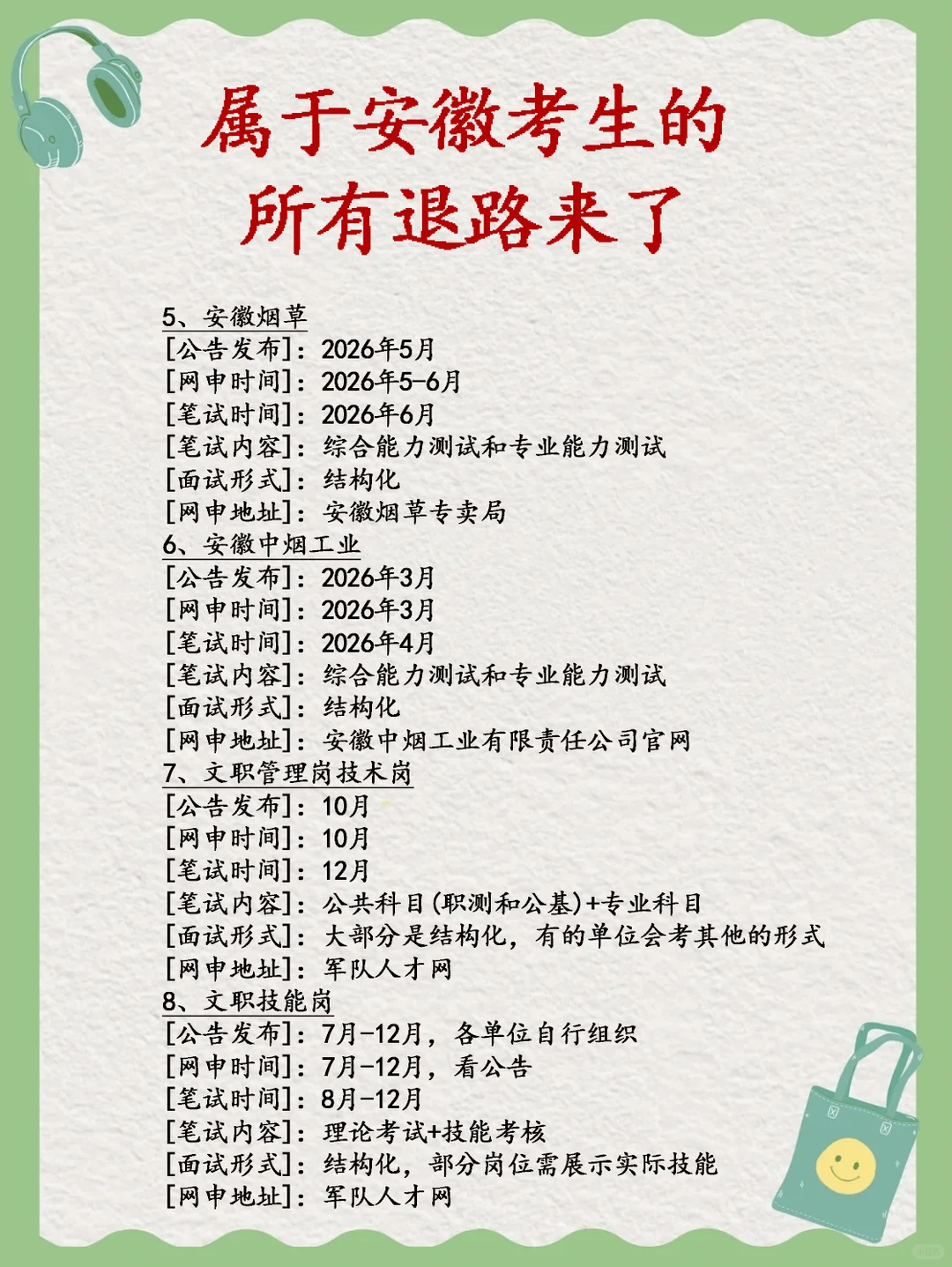 属于安徽考生的所有退路来了🔥🔥🔥