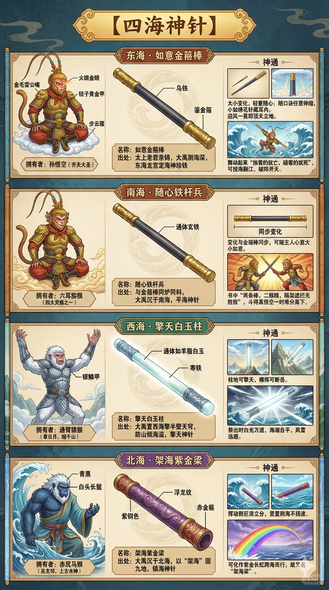 与金箍棒齐名的三个棒子，你知道是什么吗？