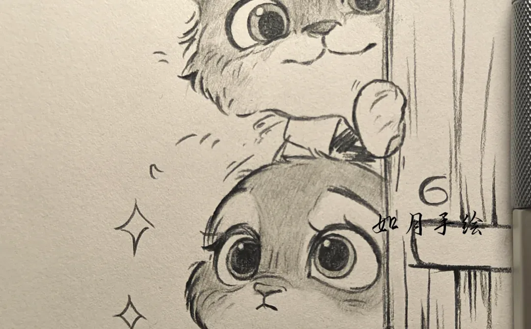 教你画尼克朱迪尼克朱迪 疯狂动物城 简笔画卡通画临摹