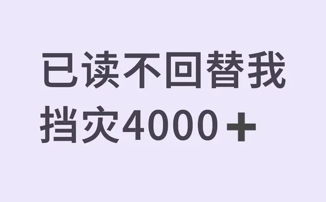 已读不回替我挡灾4000➕