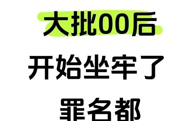 廊坊大批00后开始坐牢了 罪名都是这两种