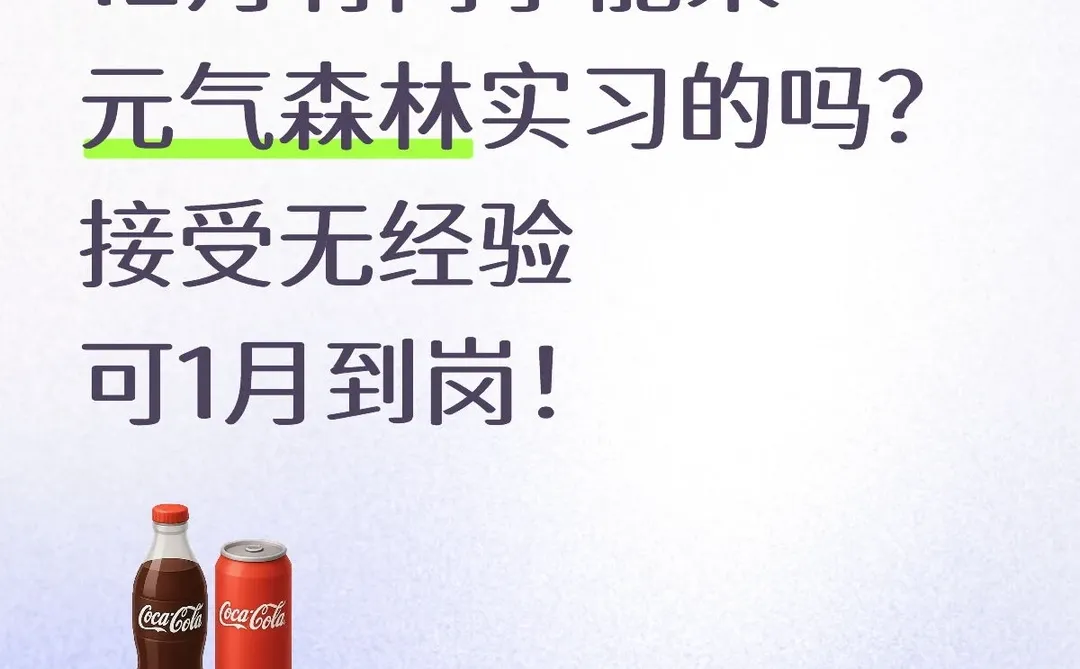 元气森林12月急捞实习生，可1月到岗