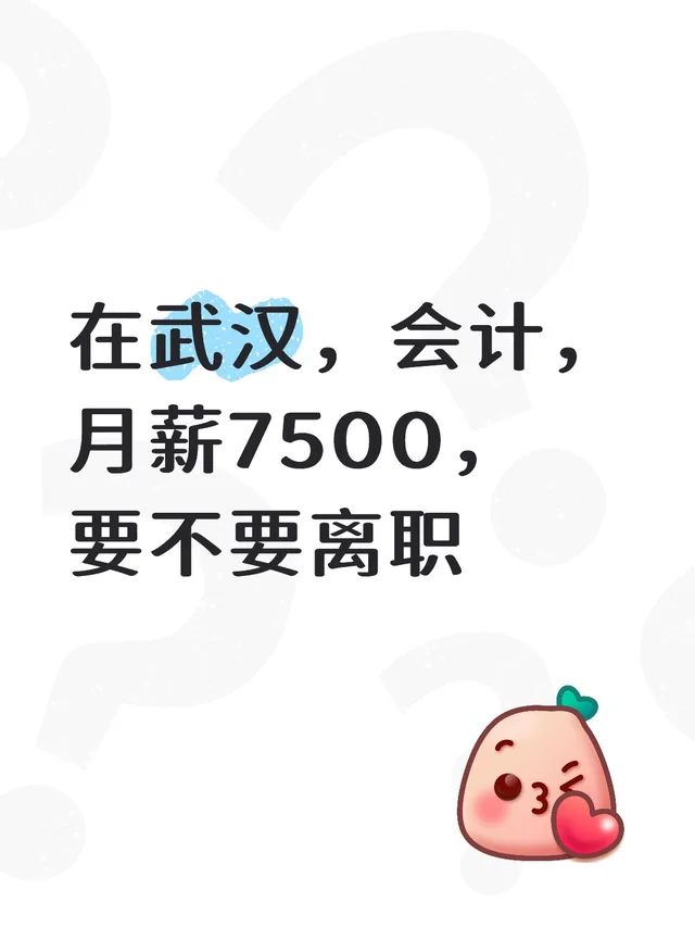 在武汉，会计，月薪7500，要不要离职离职 财务 要不要辞职 我是会计女孩 薪资