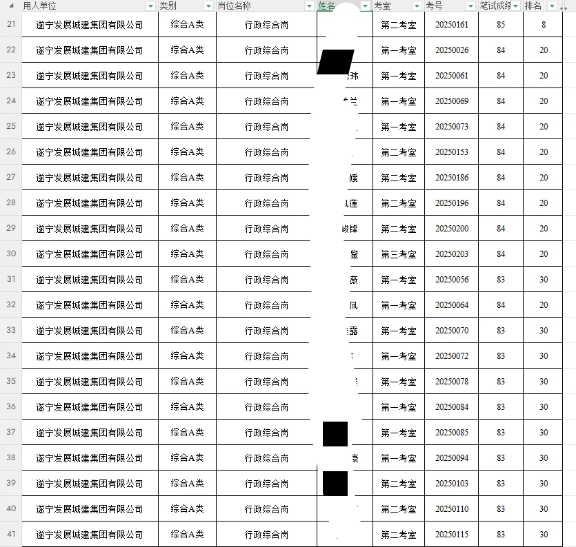 遂宁发展投资集团2025子公司招聘成绩公示