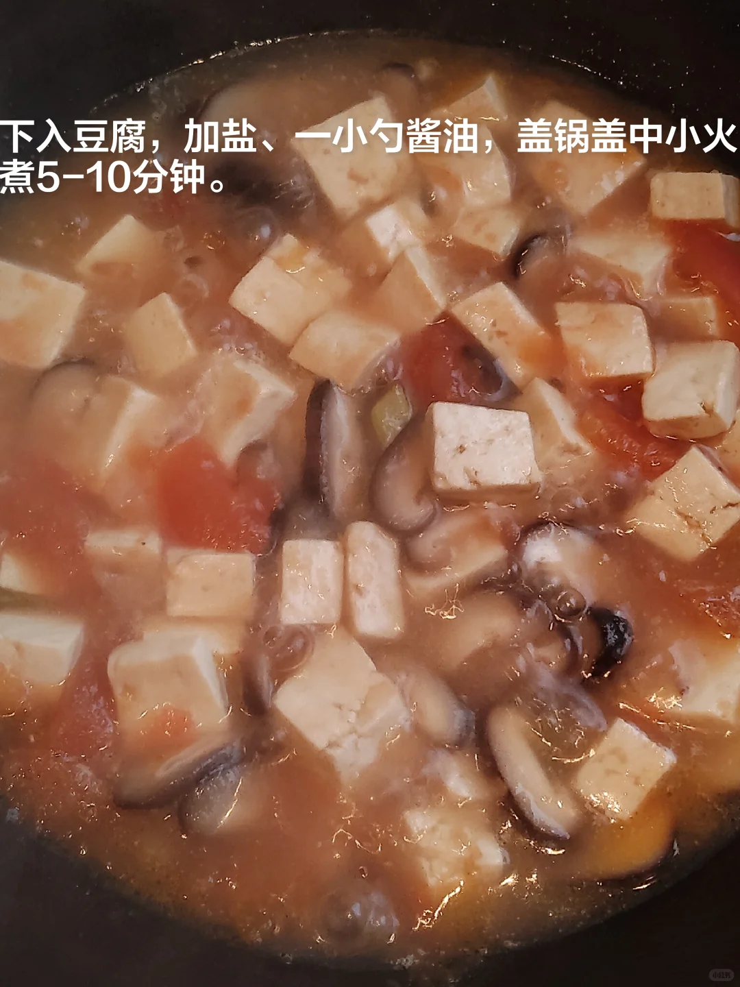 一人简单晚餐Day93//番茄菌菇豆腐汤+糙米饭