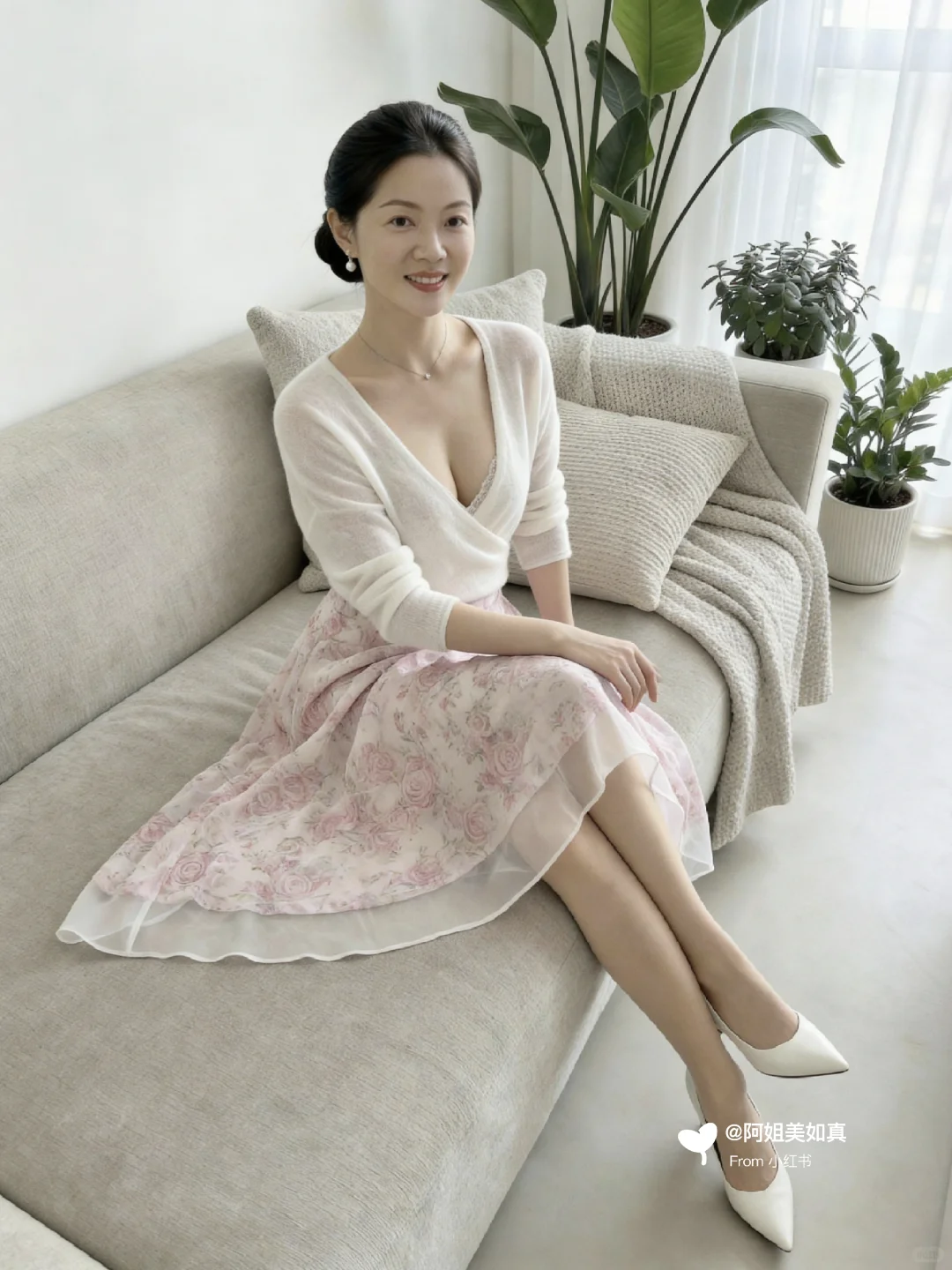 家里有地暖🏠，毛衣随便穿～