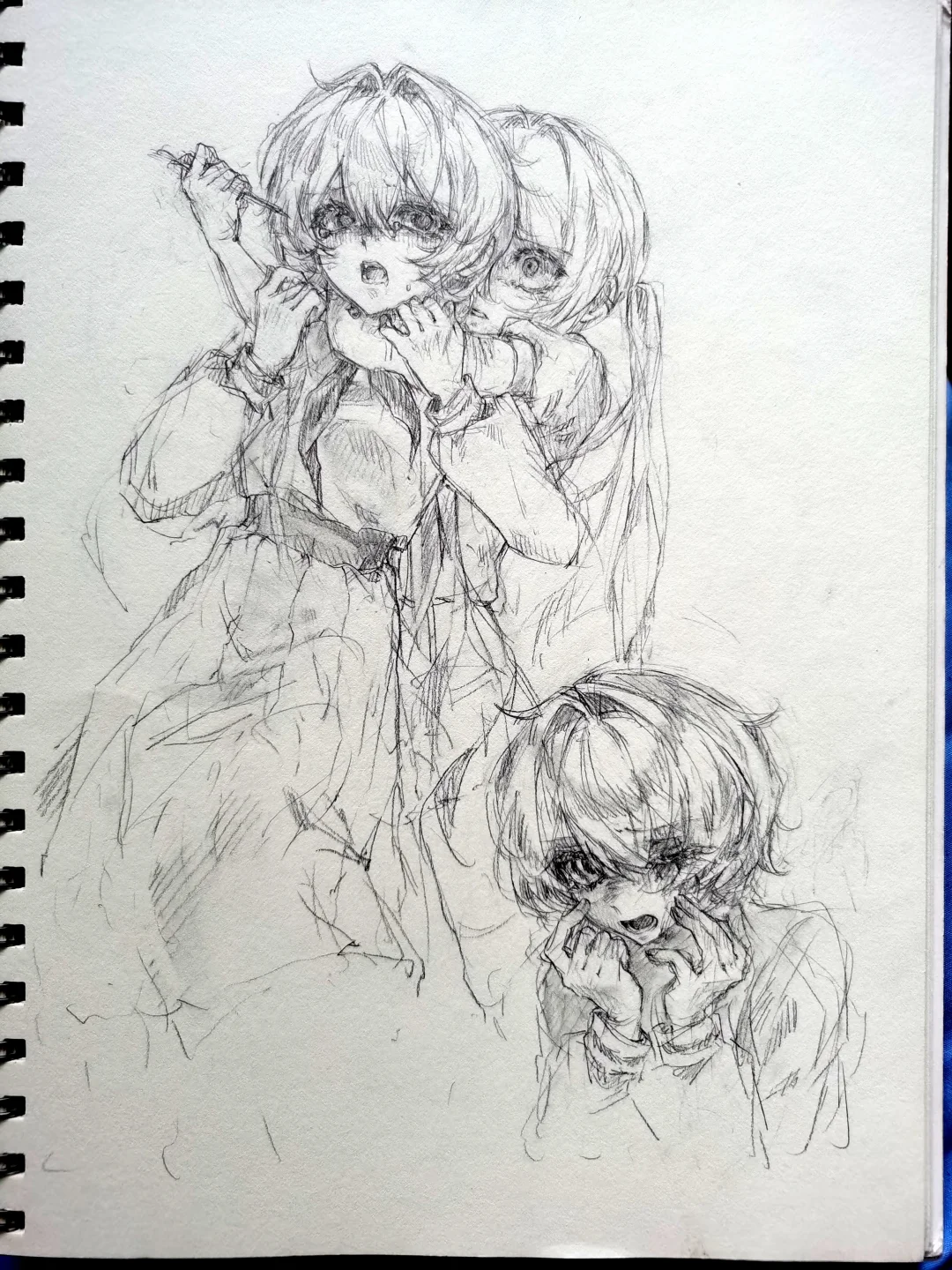 为啥这么热衷于盗这几张，高清原图送你们了要不要？手绘 铅笔稿 草稿流 摸鱼