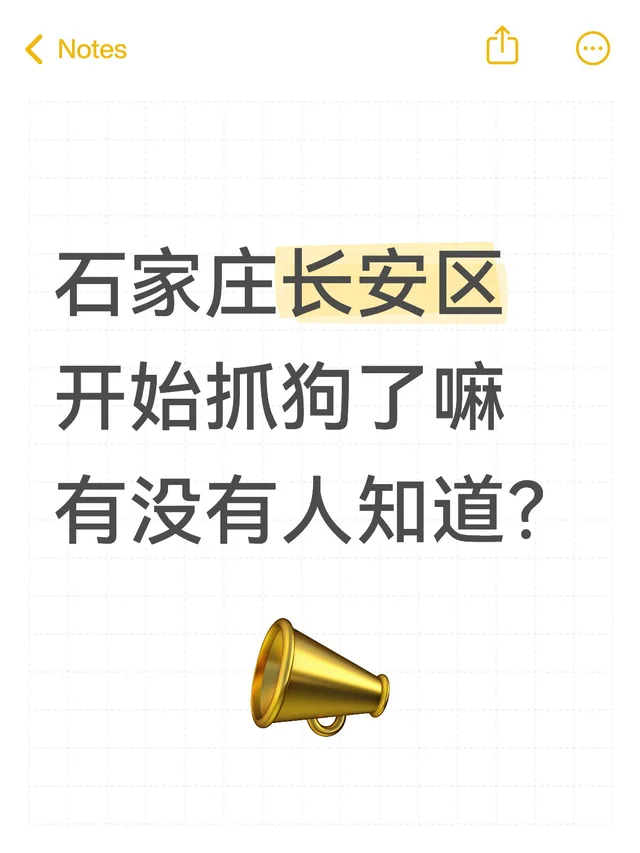 石家庄长安区开始抓狗了嘛 有没有人知道？