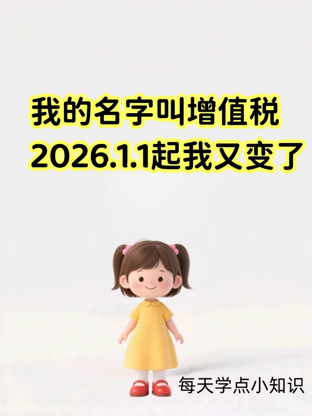 我的名字叫增值税，26年起我又变了