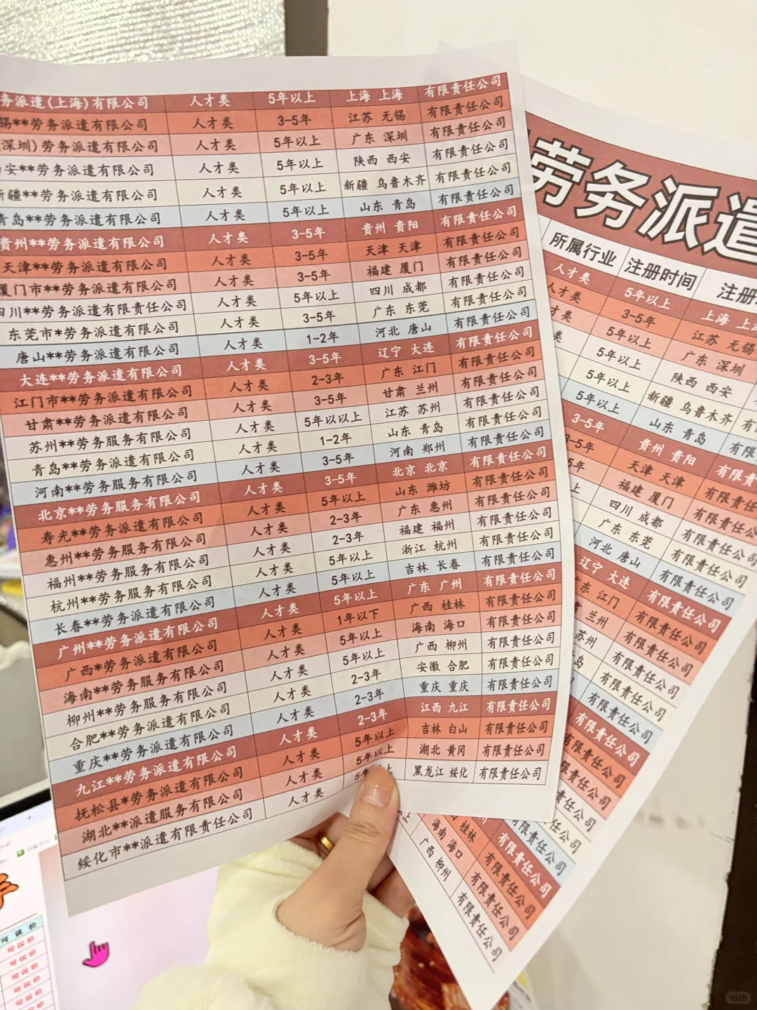 急出一批劳务派遣公司，各地区都有