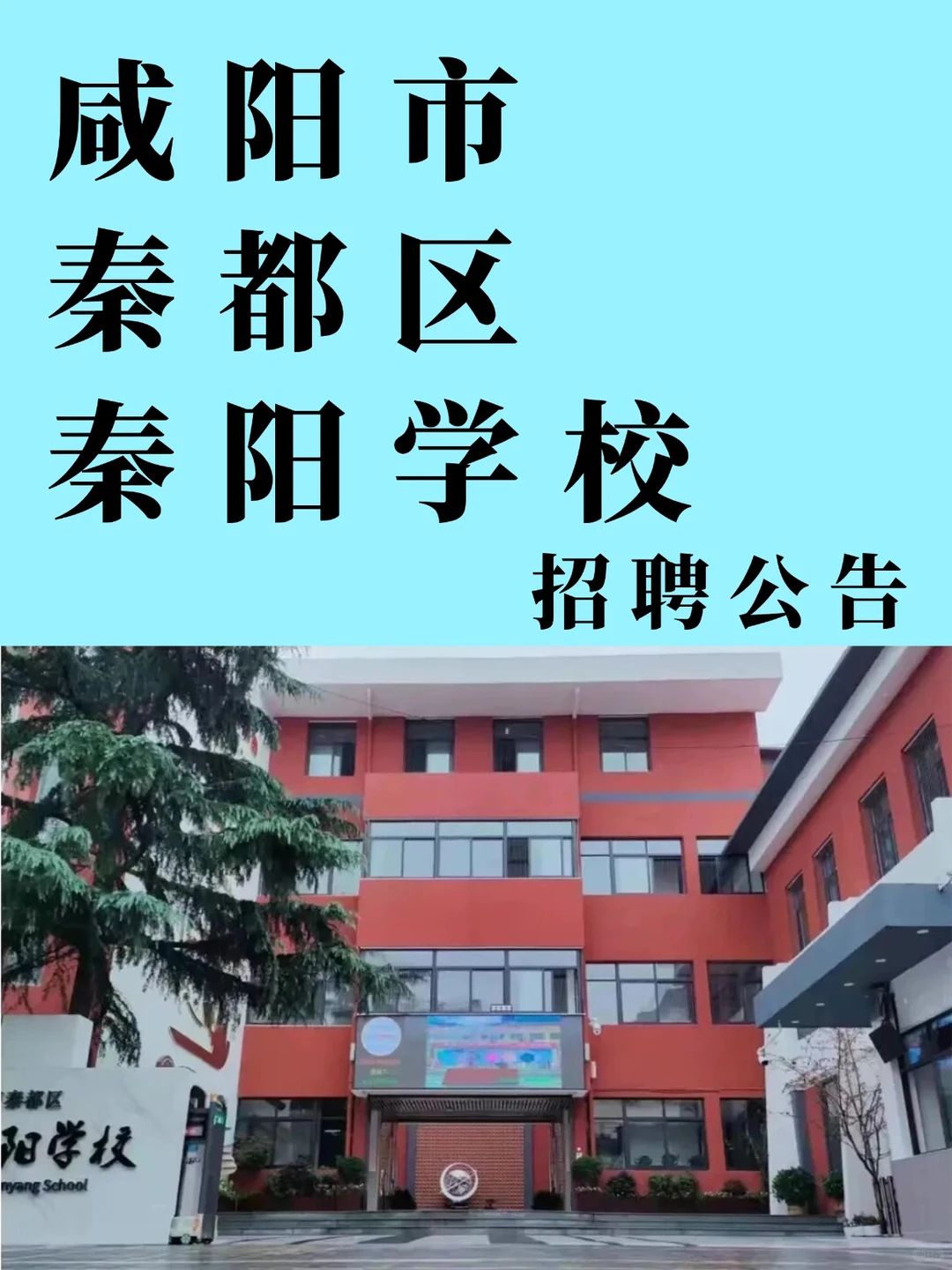 应届生可报！咸阳秦都区秦阳招聘中小学教师