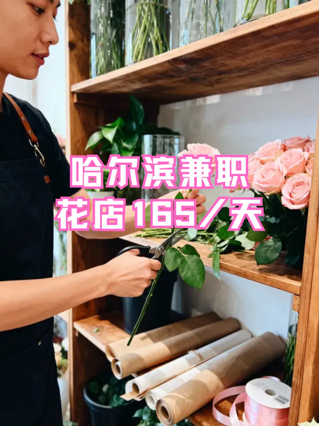 哈尔滨兼职｜花店165/天