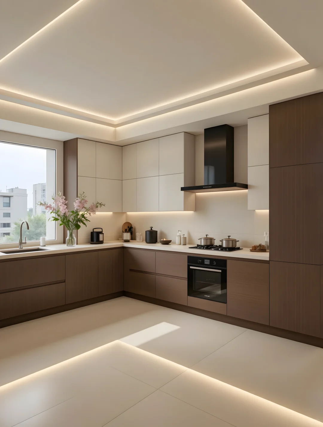 极简中古风就是要胡桃木+大白墙