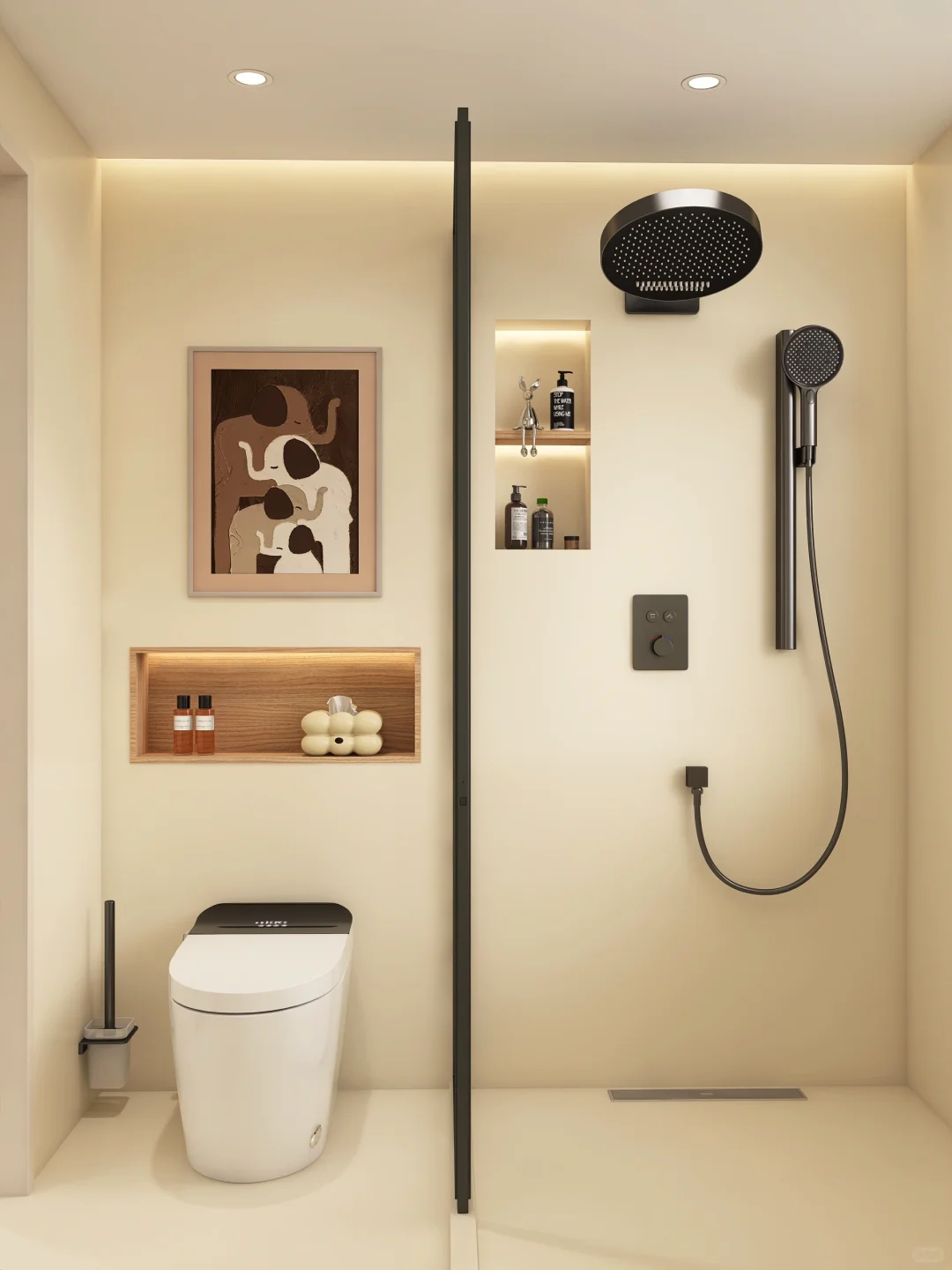 一整个惊艳住☀️原木奶油卫生间这样装太治愈