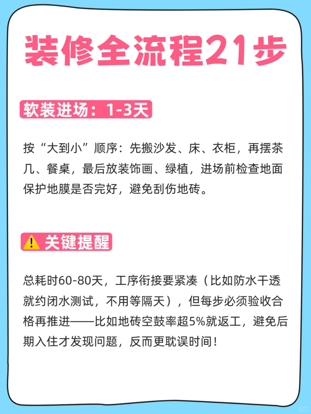 新手闭眼抄！毛坯房装修21步全流程