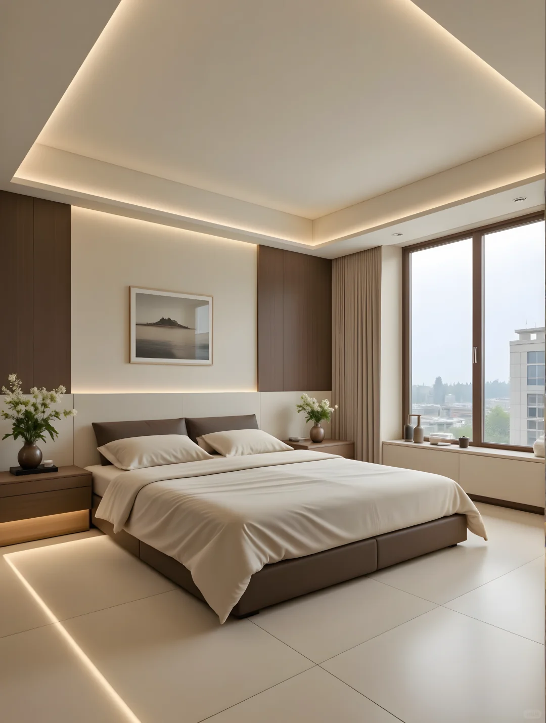 极简中古风就是要胡桃木+大白墙