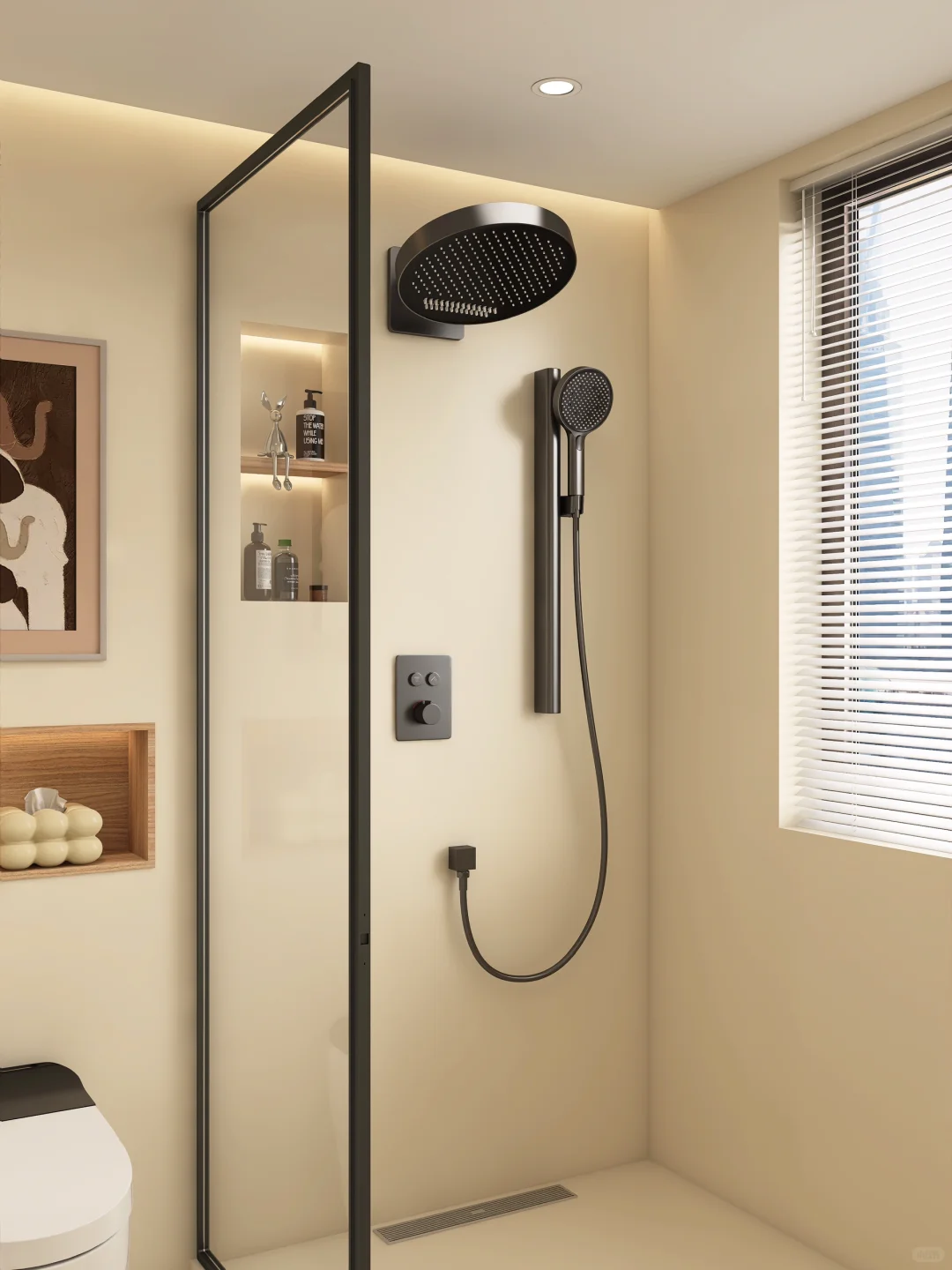 一整个惊艳住☀️原木奶油卫生间这样装太治愈