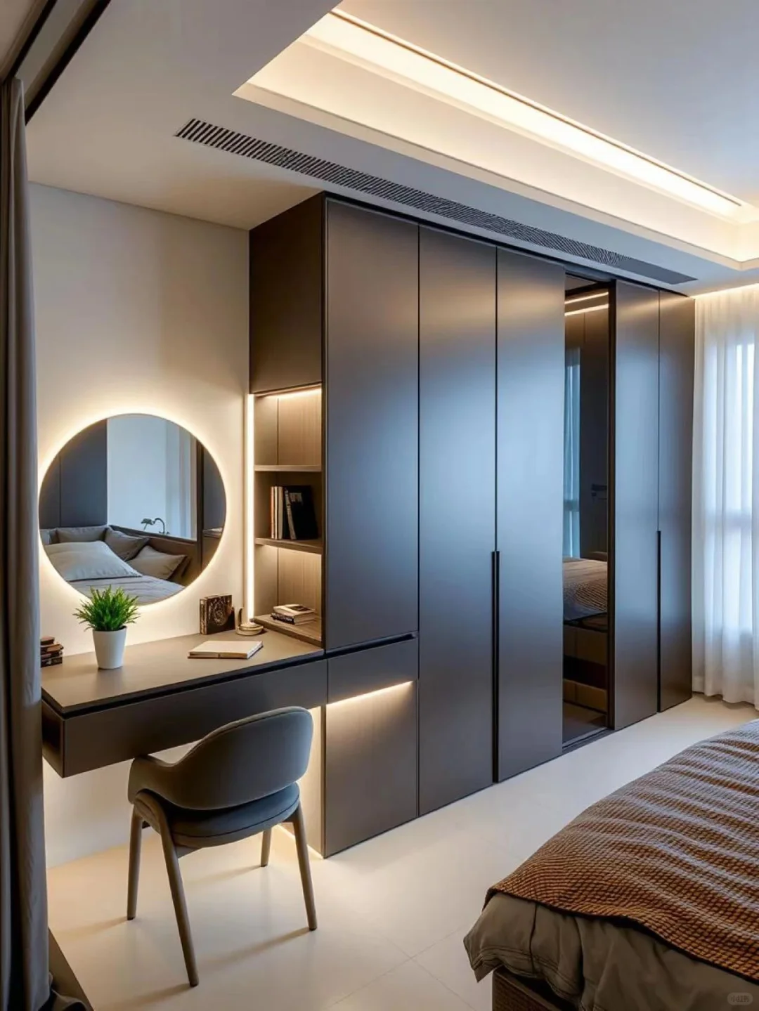 9种床尾柜+梳妆台一体式设计！