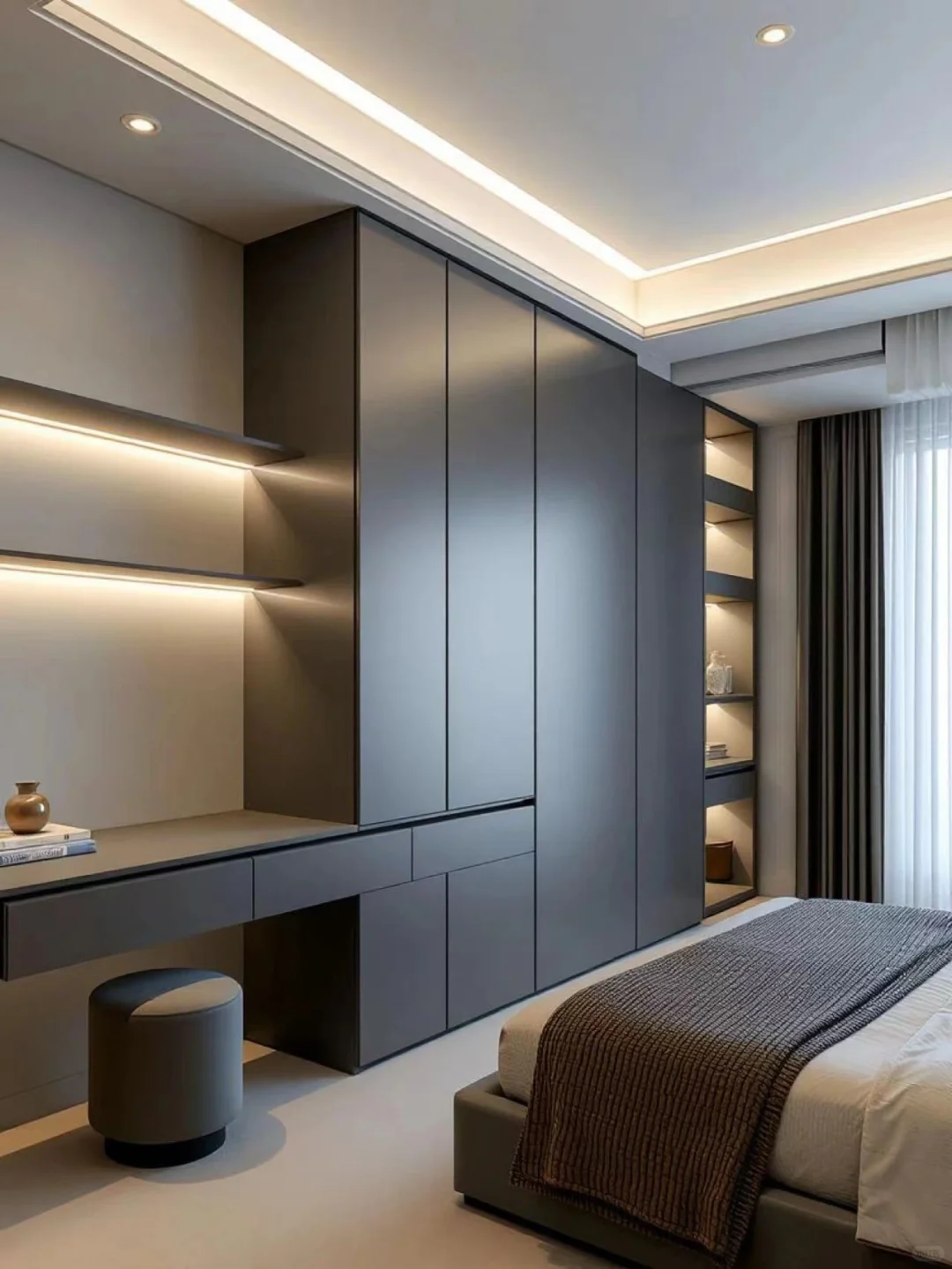 9种床尾柜+梳妆台一体式设计！