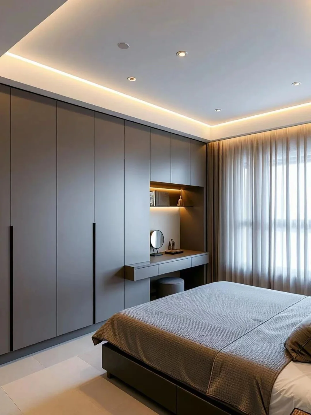 9种床尾柜+梳妆台一体式设计！