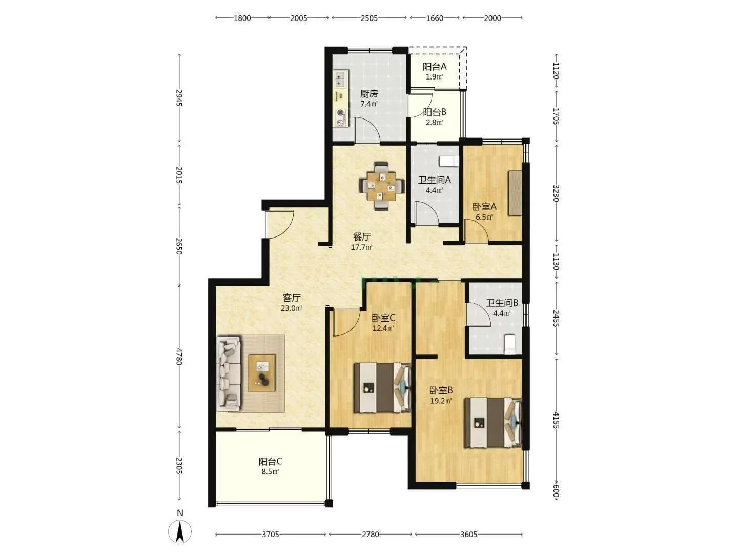 仁恒151三房，已经买好新房了，接受成交价