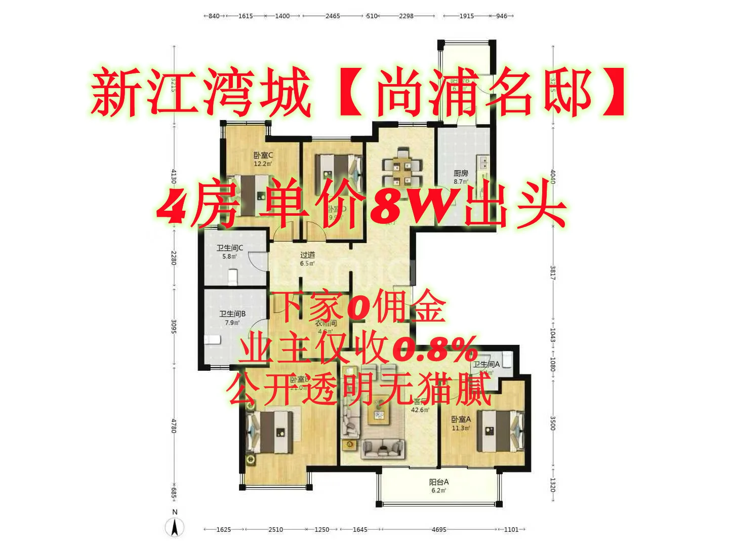 新江湾城，急降百万，单价8出头，O佣.金