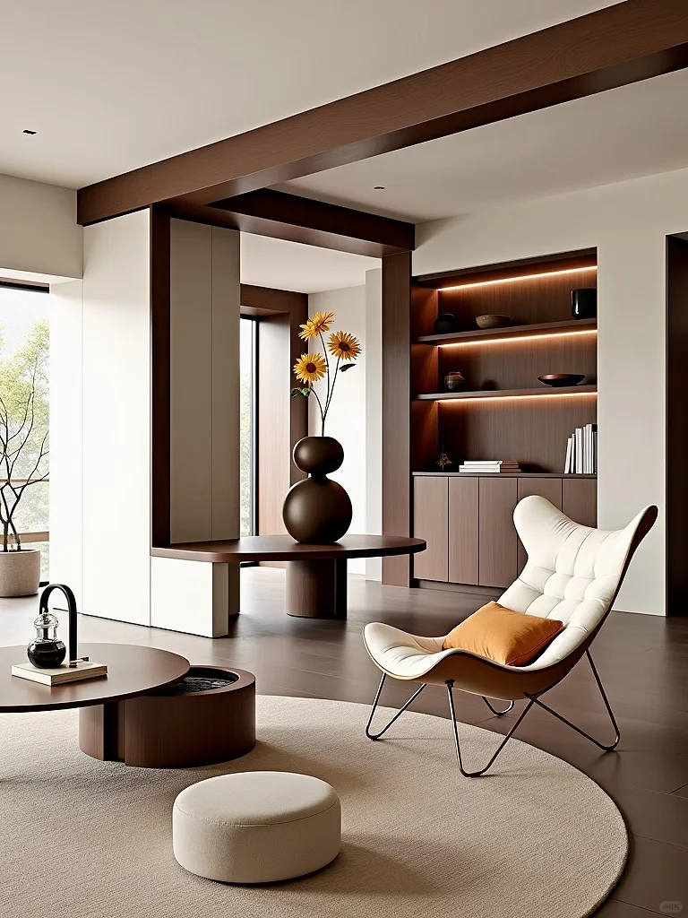 书房客厅直通？胡桃隔断巧划空间，美翻啦！🏠