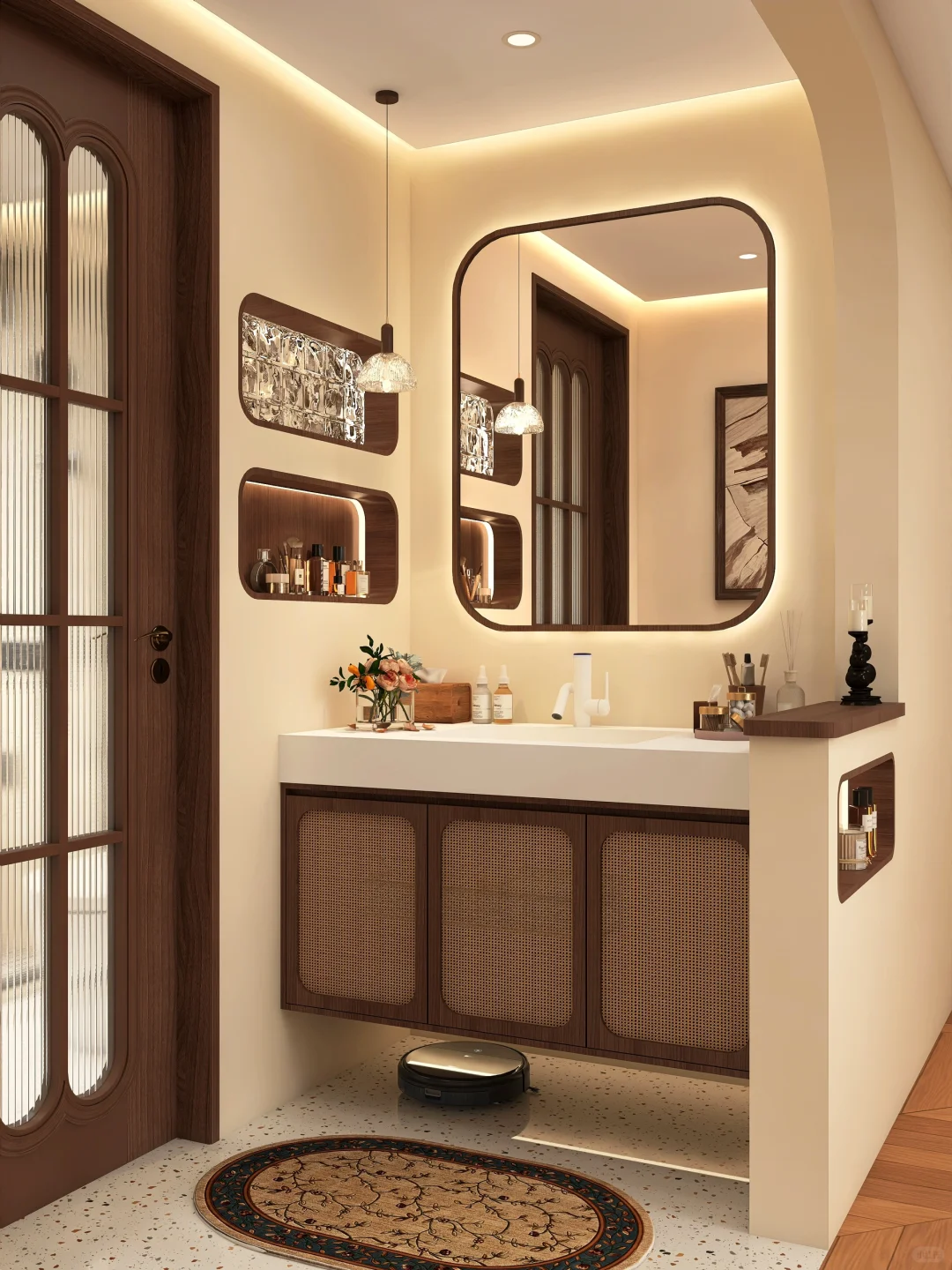 疯狂安利！三分离中古浴室搭配暗装花洒绝了