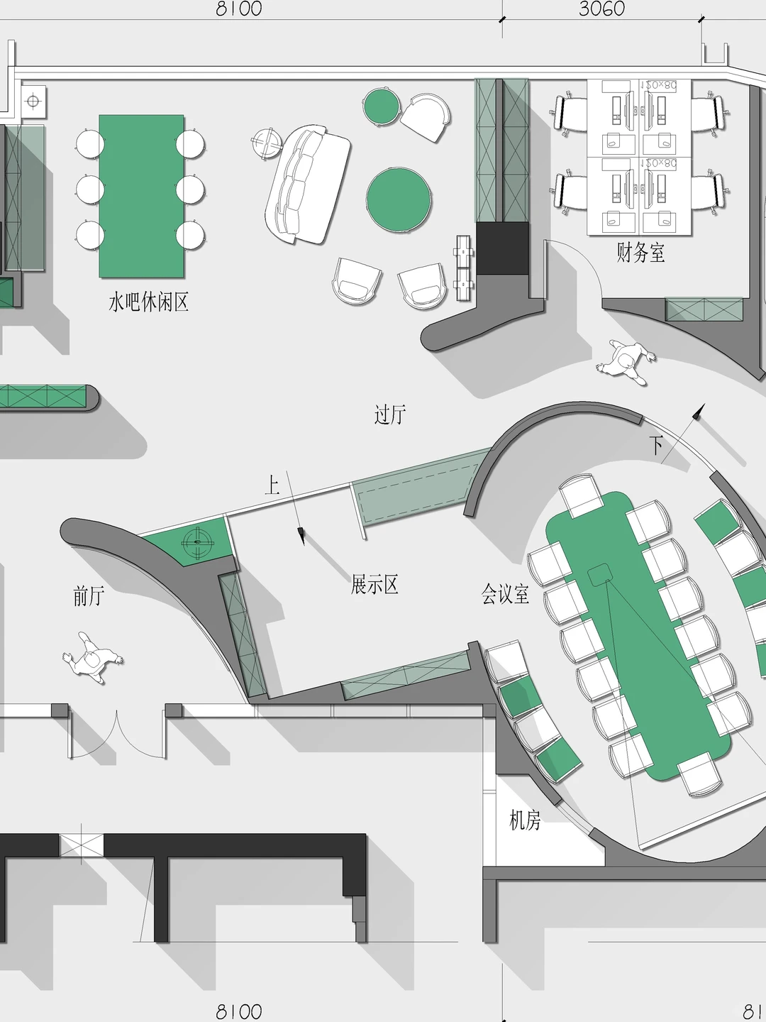 年前装修办公室250平办公室设计