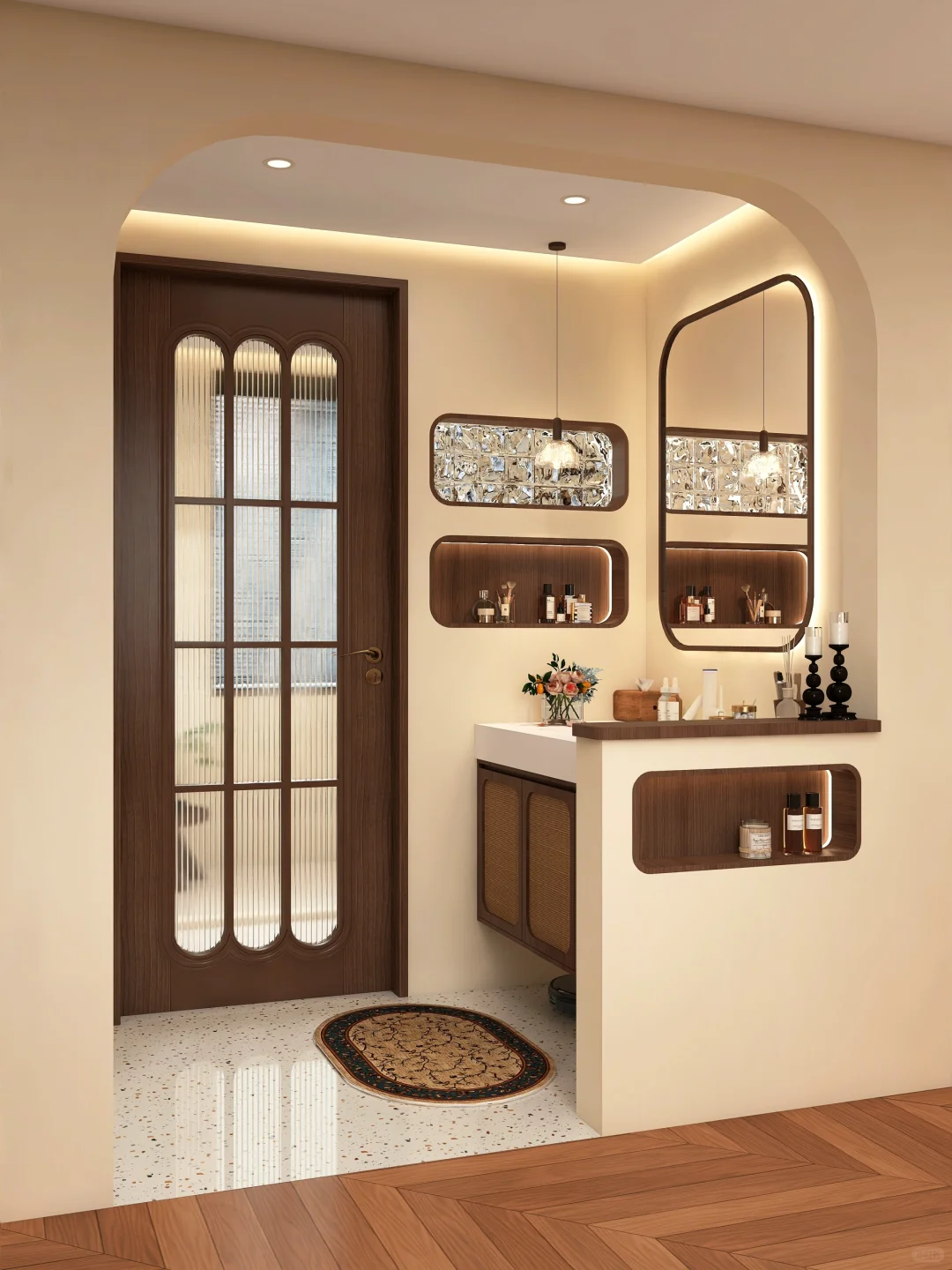 疯狂安利！三分离中古浴室搭配暗装花洒绝了