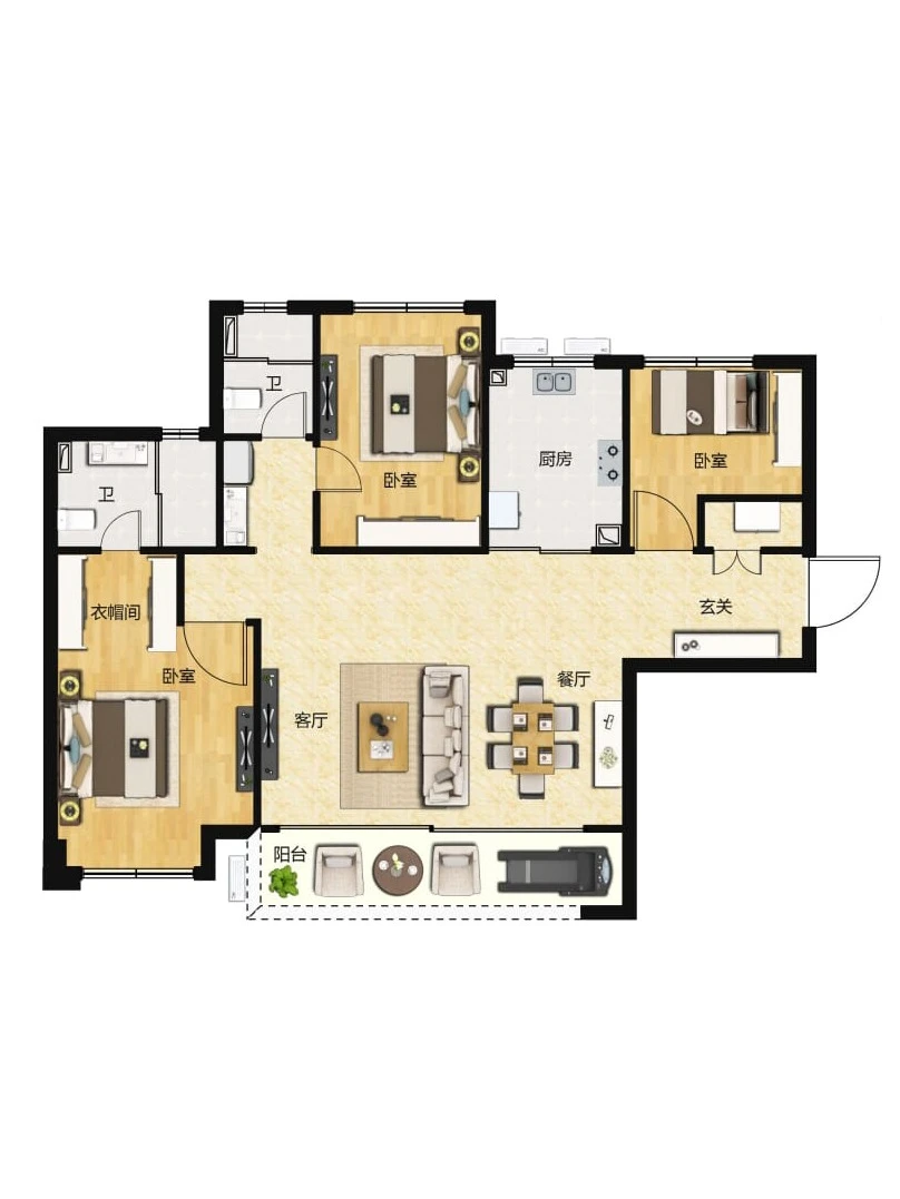 安宁135㎡精装新房 80w 送车位和家具