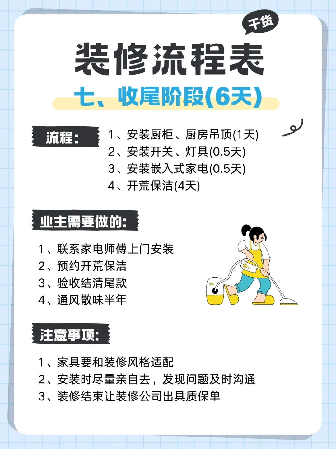 毛坯装修流程|7️⃣个阶段思维导图