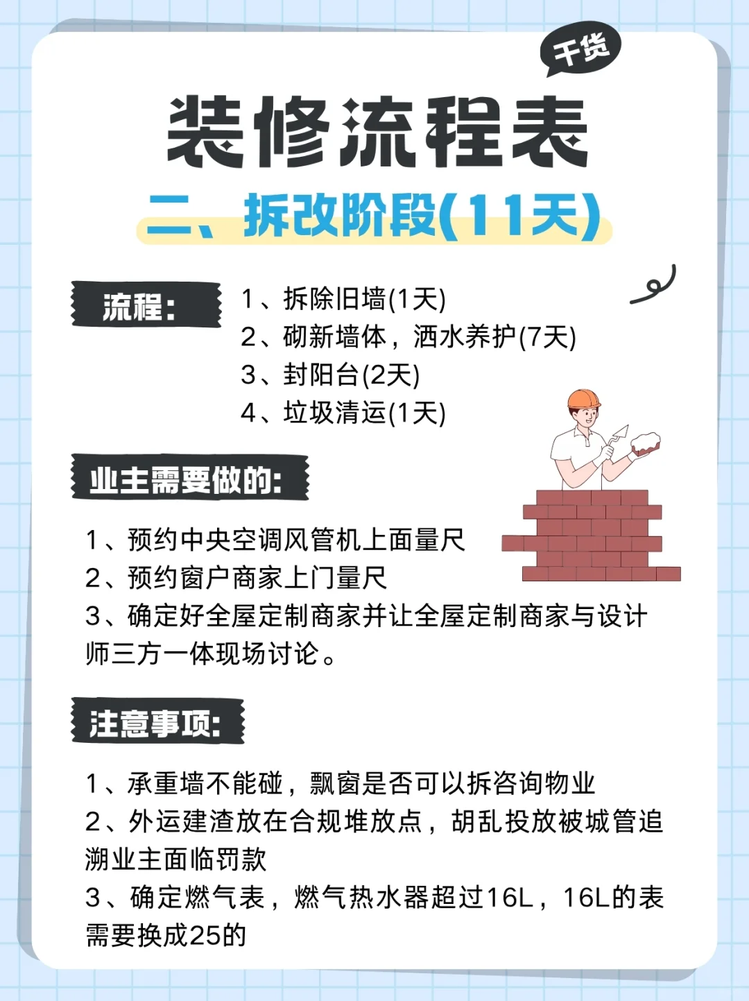 毛坯装修流程|7️⃣个阶段思维导图
