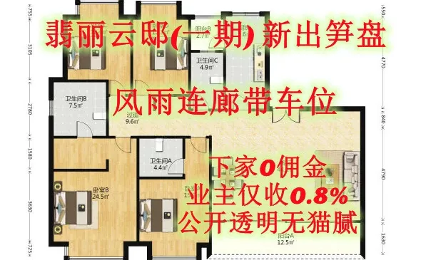 新上，东外滩品质大平层！带车位。0佣金